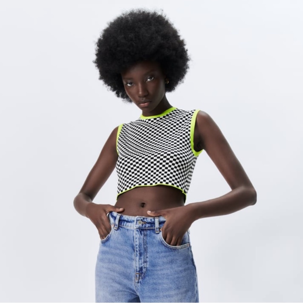 Y2K Check Crop Top